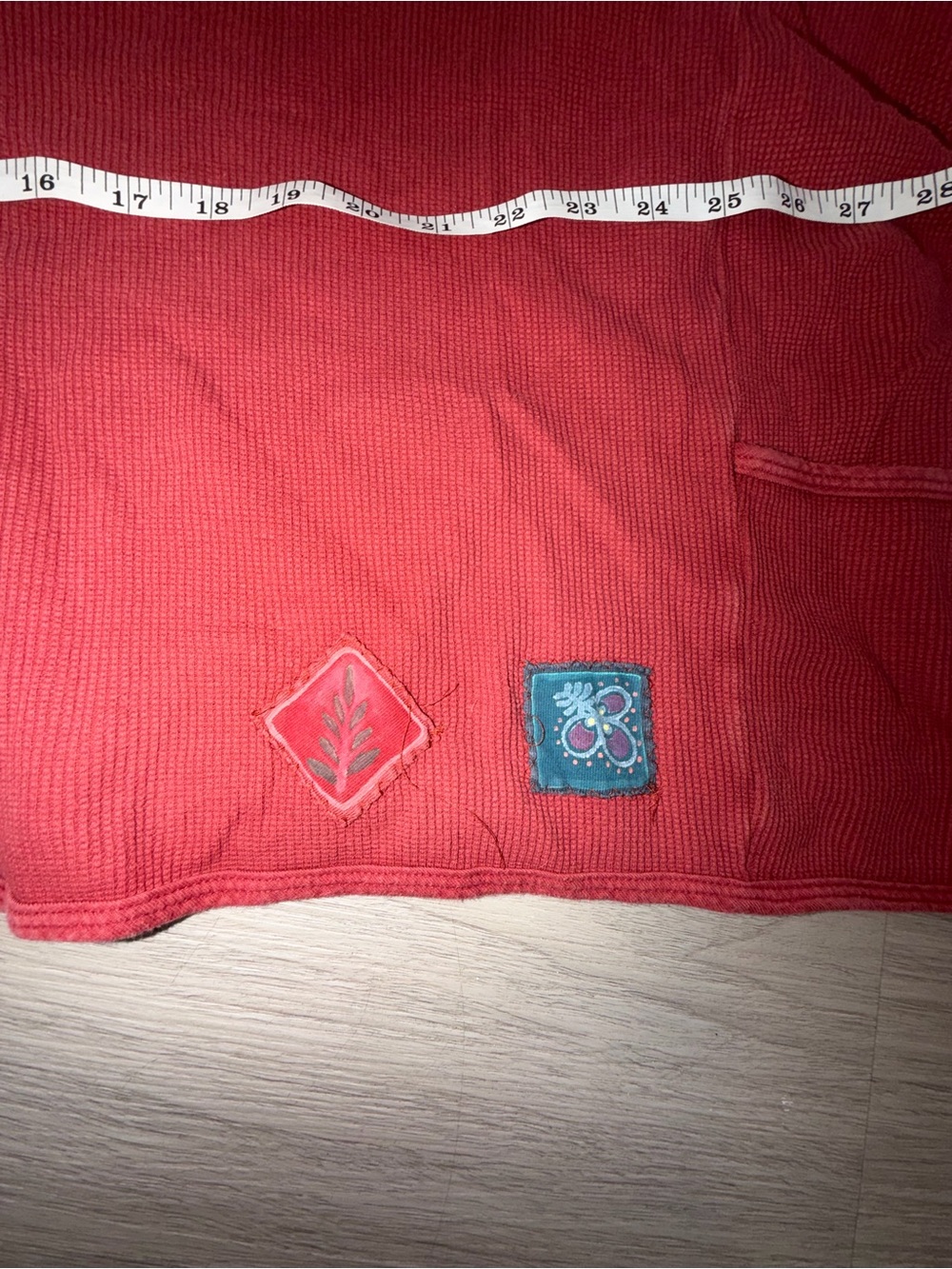 Blue Fish Washed Brick Red Cropped Thermal Sweatshirt - Picture 9 of 16